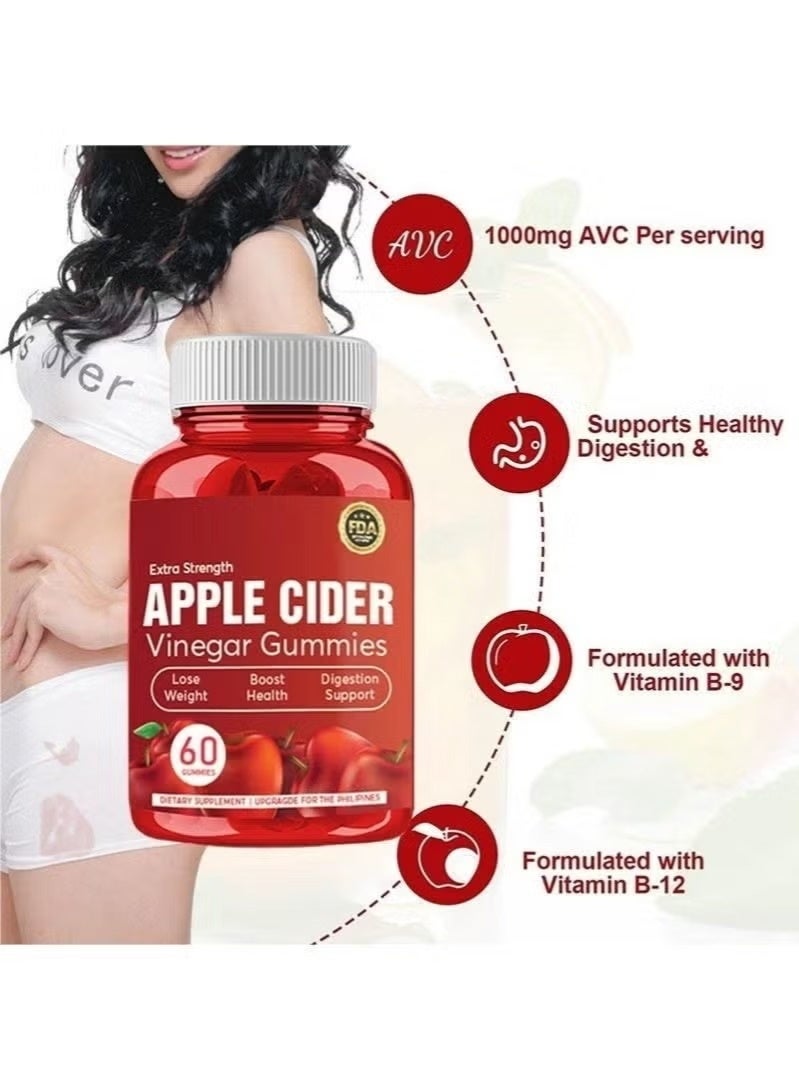 Extra Strength Apple Cider Vinegar Gummies - 60 Capsules | Supports Digestion & Metabolism - Image 4